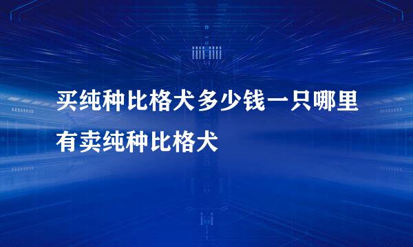 买纯种比格犬多少钱一只哪里有卖纯种比格犬