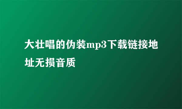 大壮唱的伪装mp3下载链接地址无损音质