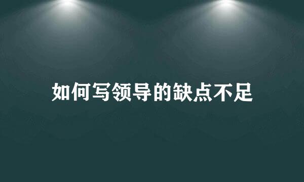 如何写领导的缺点不足