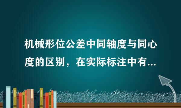 机械形位公差中同轴度与同心度的区别，在实际标注中有何区别？