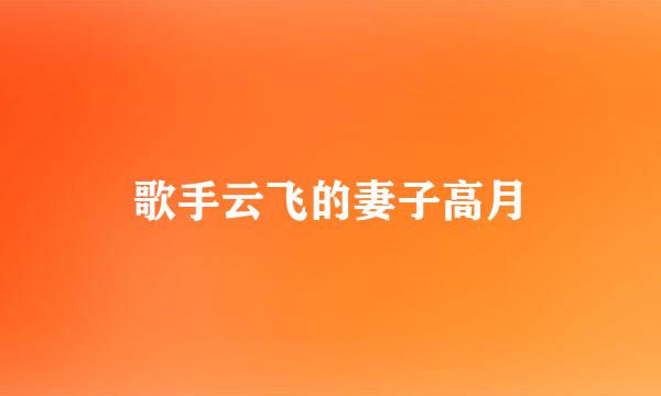 歌手云飞的妻子高月