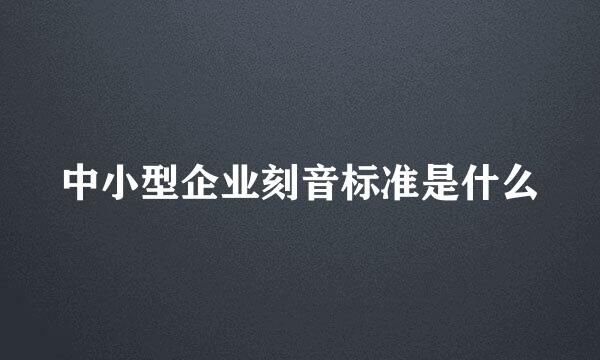 中小型企业刻音标准是什么