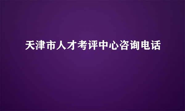 天津市人才考评中心咨询电话
