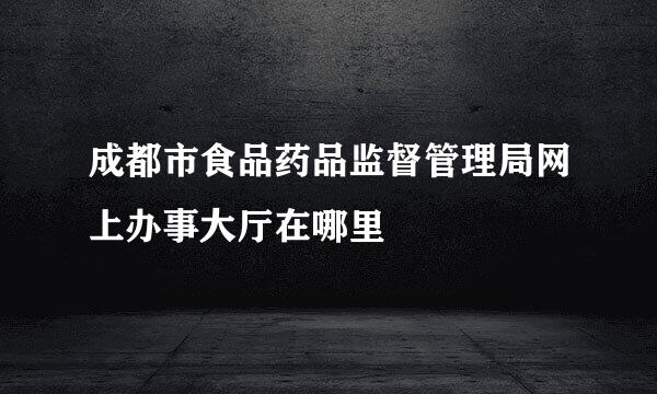 成都市食品药品监督管理局网上办事大厅在哪里