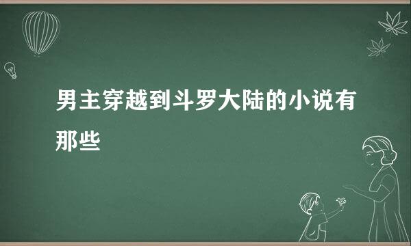 男主穿越到斗罗大陆的小说有那些