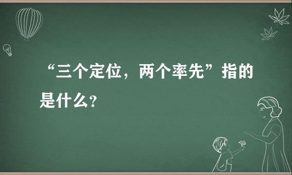 “三个定位，两个率先”指的是什么？