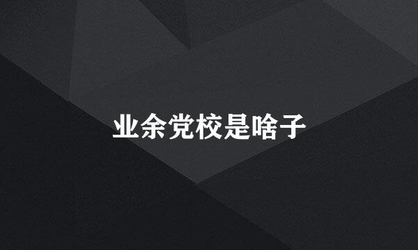 业余党校是啥子
