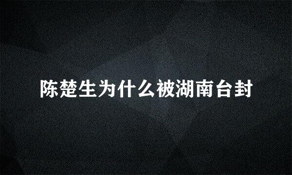 陈楚生为什么被湖南台封