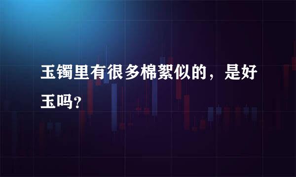 玉镯里有很多棉絮似的，是好玉吗？