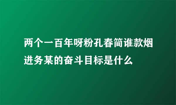 两个一百年呀粉孔春简谁款烟进务某的奋斗目标是什么