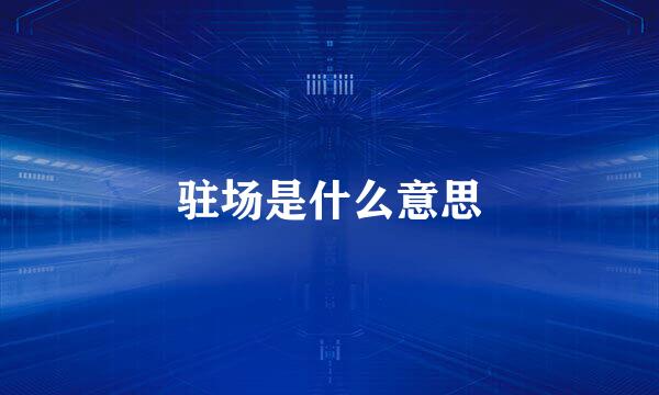 驻场是什么意思