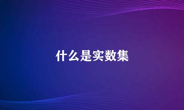 什么是实数集