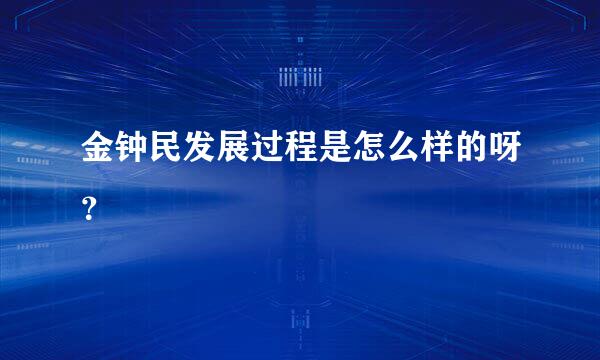 金钟民发展过程是怎么样的呀？