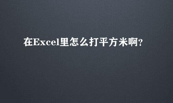 在Excel里怎么打平方米啊？
