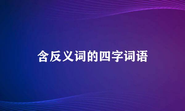 含反义词的四字词语