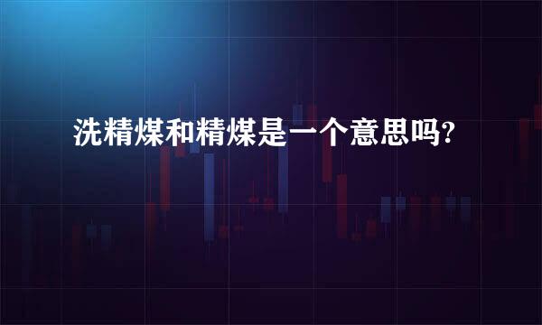 洗精煤和精煤是一个意思吗?
