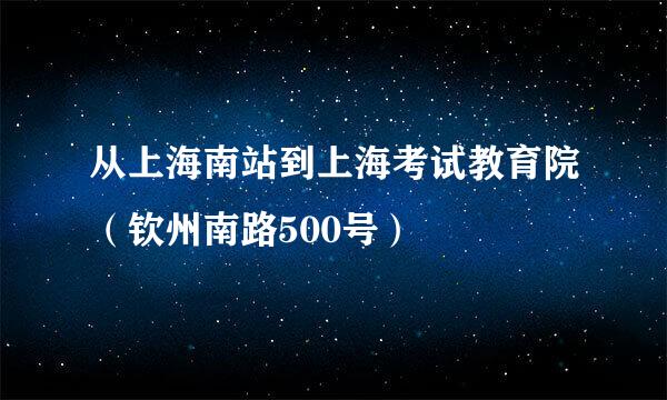 从上海南站到上海考试教育院（钦州南路500号）