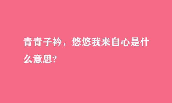 青青子衿，悠悠我来自心是什么意思?