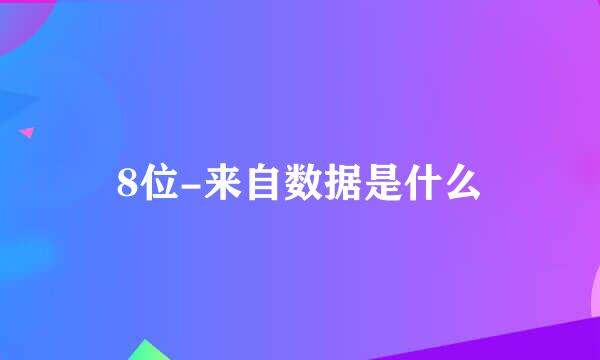 8位-来自数据是什么