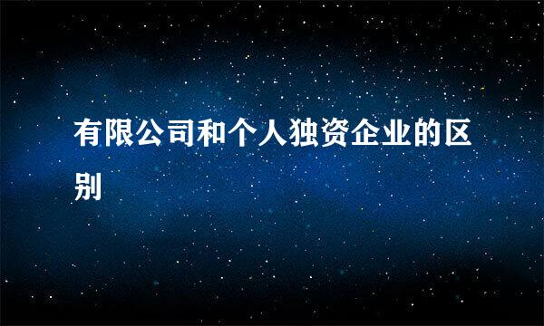 有限公司和个人独资企业的区别