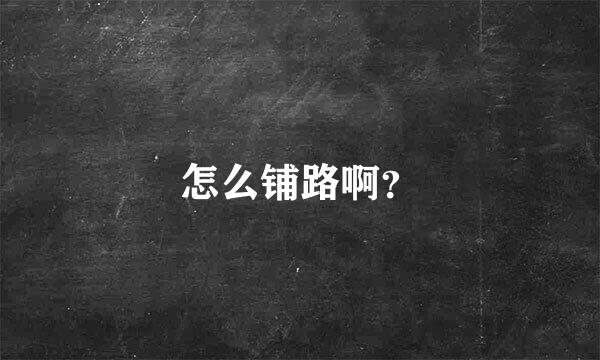 怎么铺路啊？
