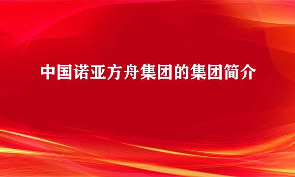 中国诺亚方舟集团的集团简介