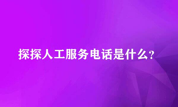 探探人工服务电话是什么？