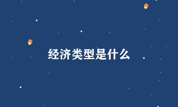经济类型是什么