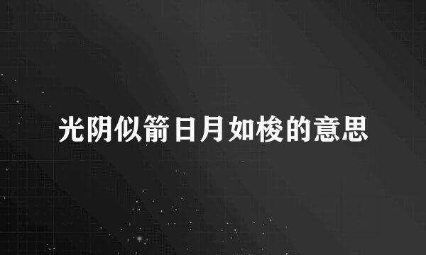 光阴似箭日月如梭的意思