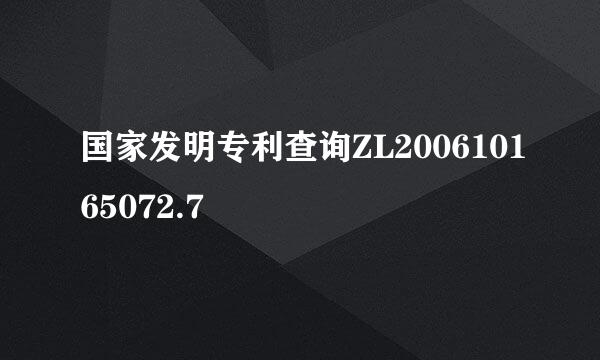 国家发明专利查询ZL200610165072.7