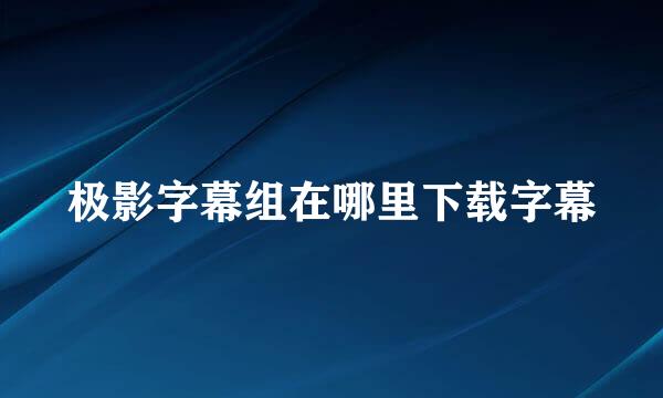 极影字幕组在哪里下载字幕
