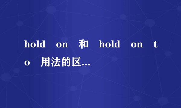 hold on 和 hold on to 用法的区别在哪里