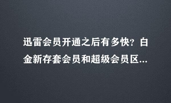 迅雷会员开通之后有多快？白金新存套会员和超级会员区别在哪？