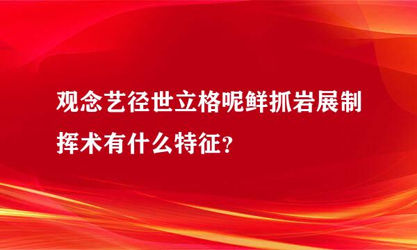 观念艺径世立格呢鲜抓岩展制挥术有什么特征？
