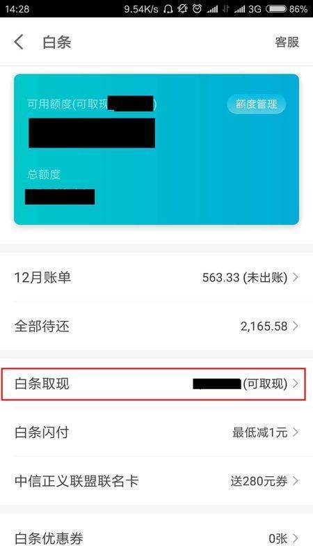 各位，京东白条可以提现吗？