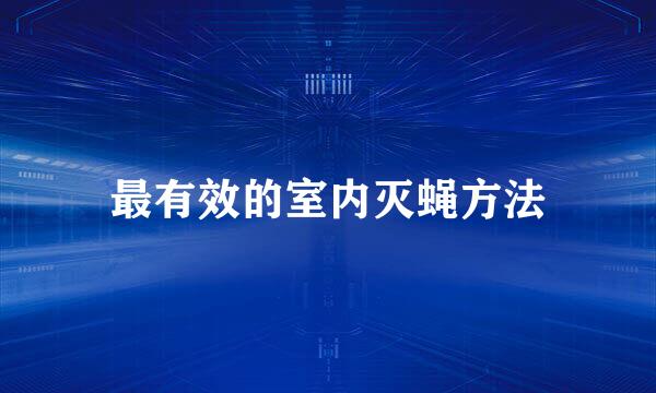 最有效的室内灭蝇方法