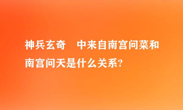 神兵玄奇 中来自南宫问菜和南宫问天是什么关系?