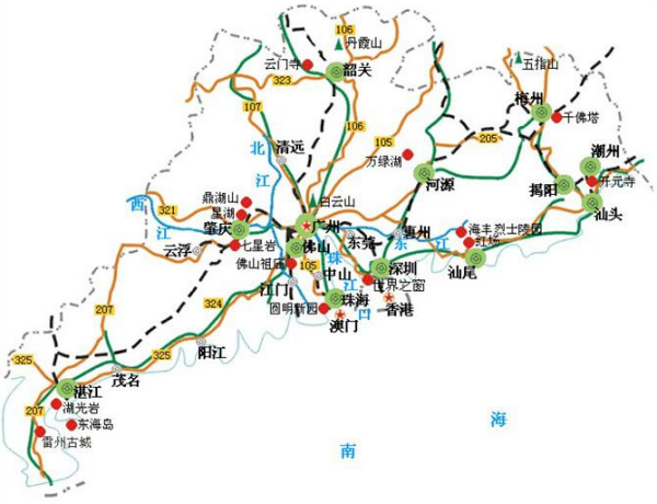 广东省包括哪些市区