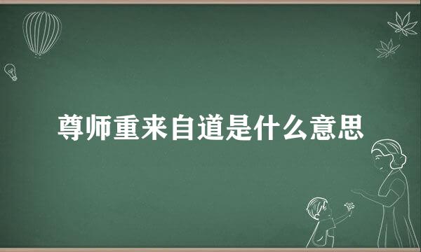 尊师重来自道是什么意思