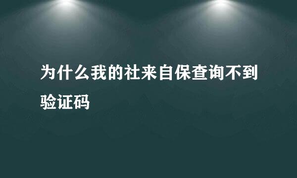 为什么我的社来自保查询不到验证码