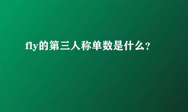 fly的第三人称单数是什么？