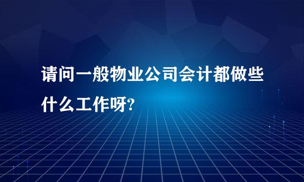 请问一般物业公司会计都做些什么工作呀?