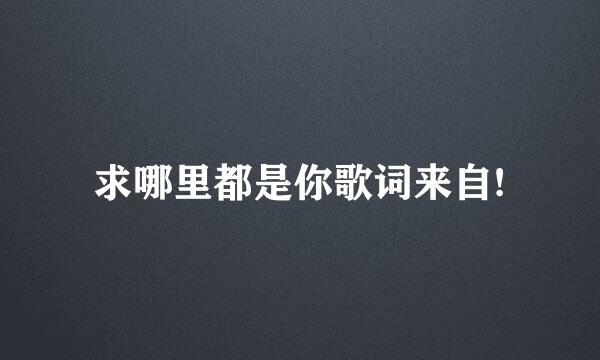 求哪里都是你歌词来自!