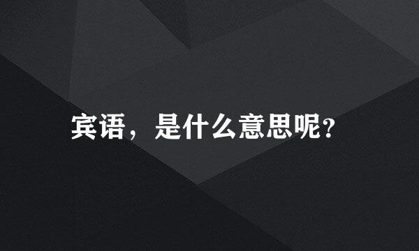 宾语，是什么意思呢？