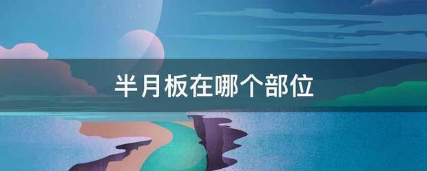 半月板在哪个来自部位