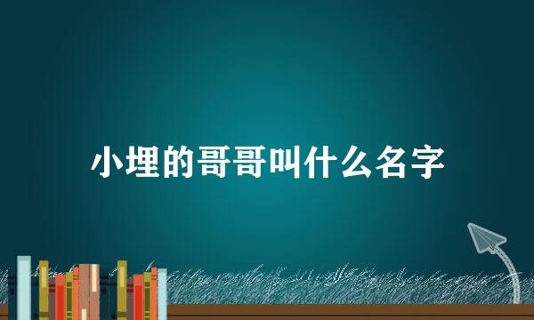 小埋的哥哥叫什么名字