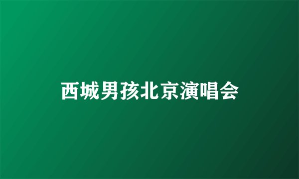 西城男孩北京演唱会