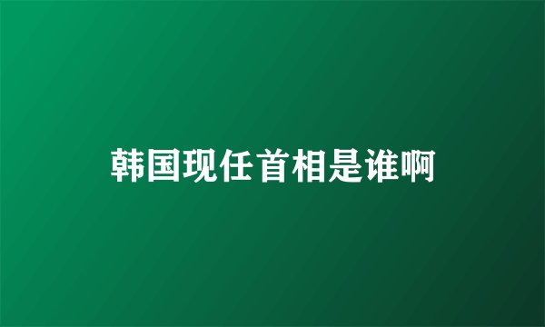 韩国现任首相是谁啊