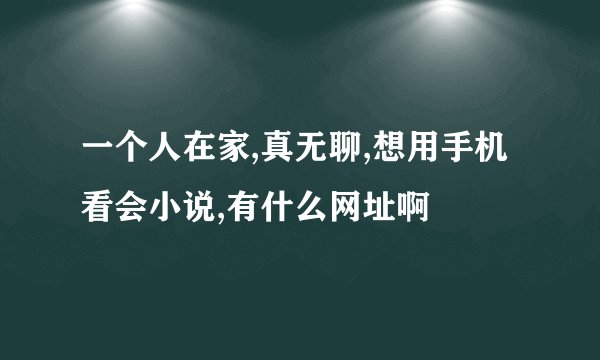 一个人在家,真无聊,想用手机看会小说,有什么网址啊