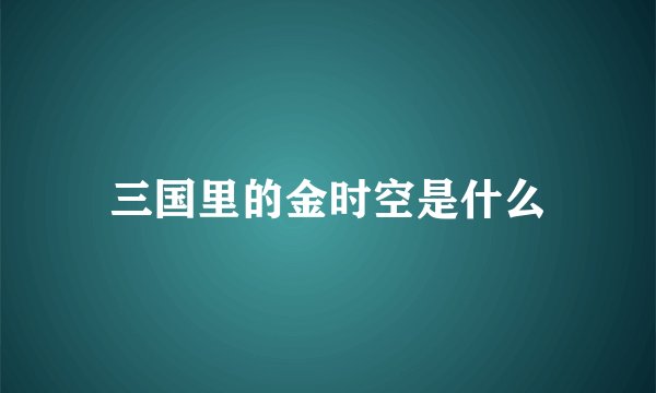 三国里的金时空是什么